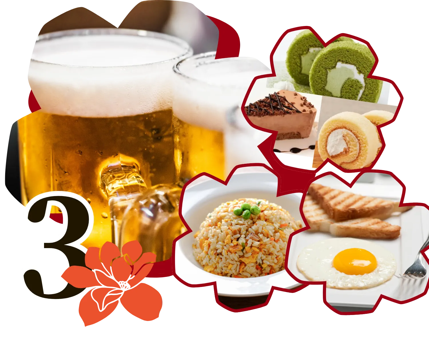 ビールやデザート